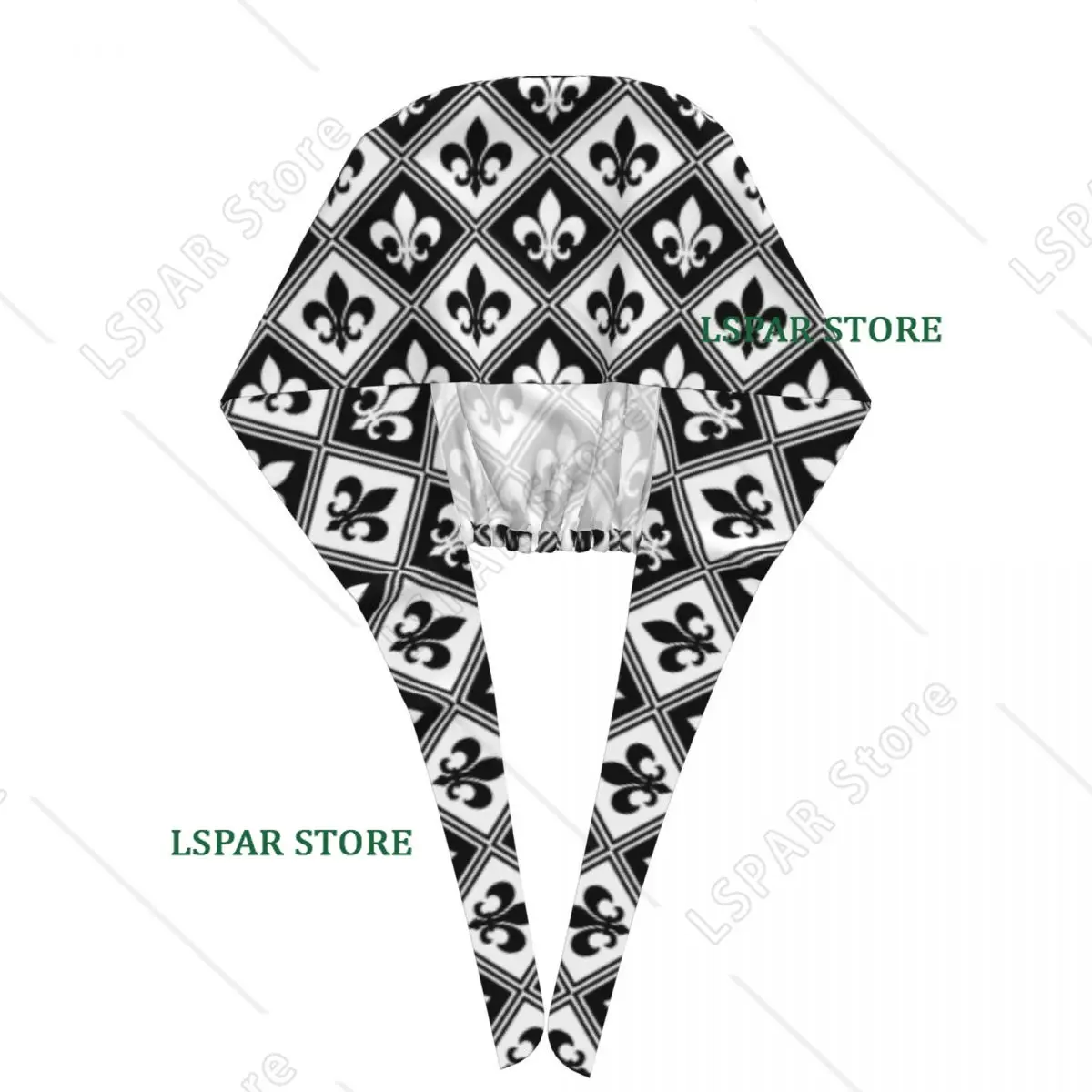 Custom Black Fleur De Lis And Diamond Pattern Scrubs Cap Surgical Hats Women Men Operating Room Cap Nursing Cap Lab Works Hat