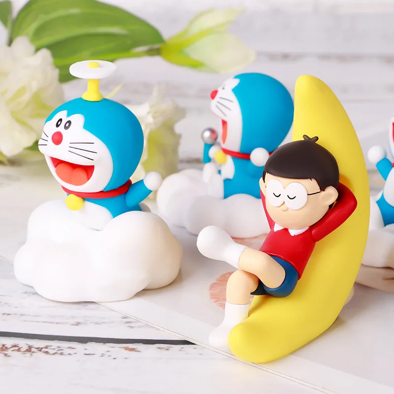 Genuine Doraemon Anime Character Peripherals Night Starry Sky Series Nobita Figure Cute Desktop Ornaments Birthday Gift