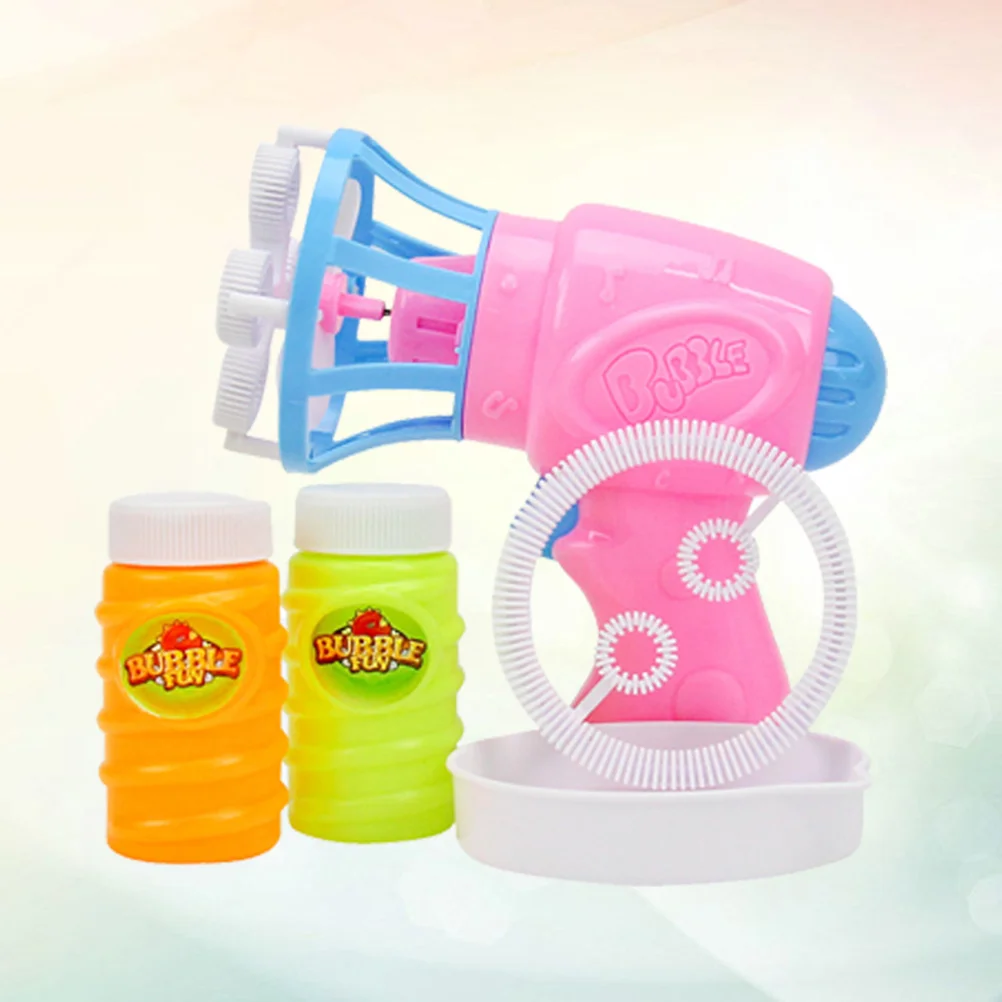 1pc Automatic Electric Fan Bubble with Bubble Water for Kids Children (Pink)