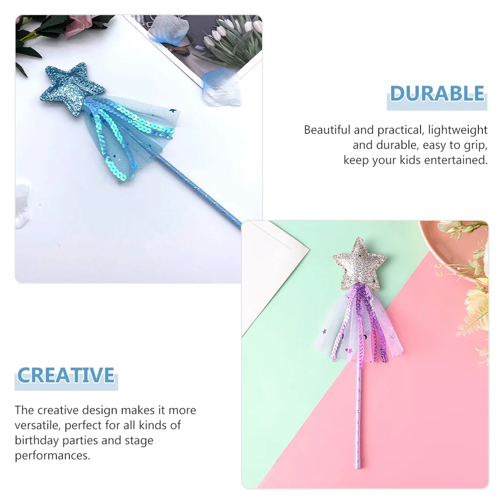 3pcs Props Fairy Star Tassel Design Girls Cosplay Party Favors Stage Performance Photo Prop Kids Play Accessories