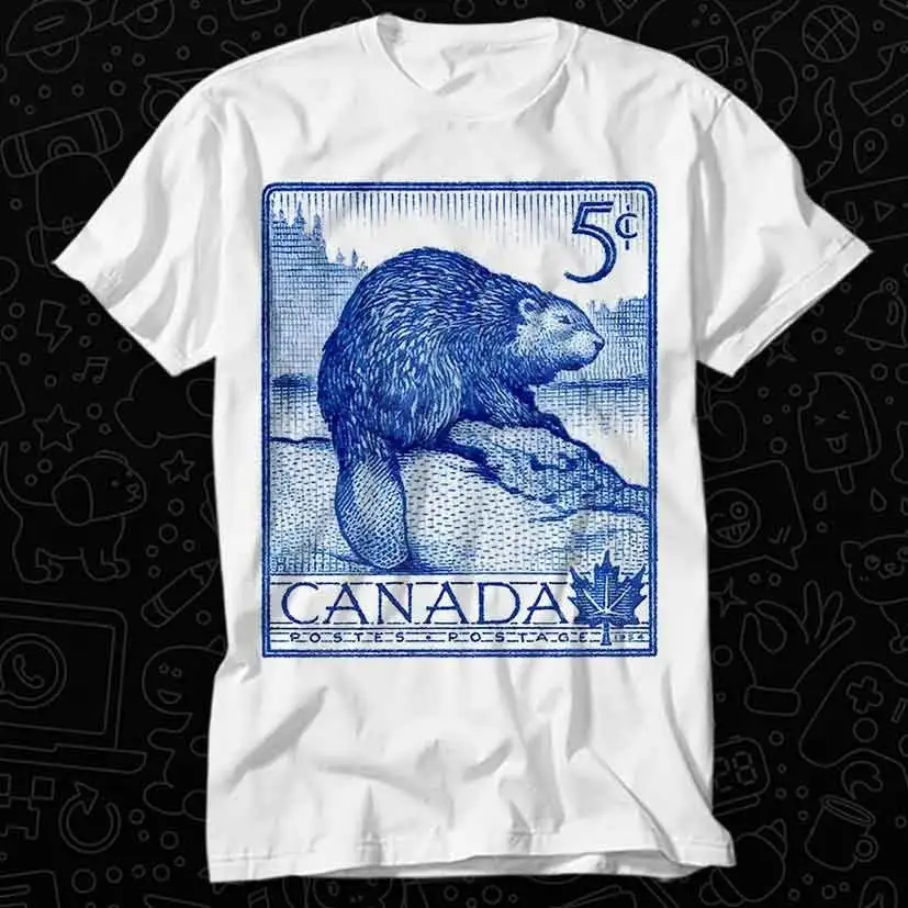 1954 Canada Beaver Postage Stamp T Shirt Best Seller Top Adult Music Movie OZ521