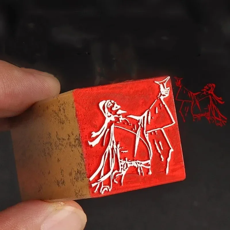 Natural Stone Finished Stamp Animal Clouds Scenery Poetry Pattern Stamp Seal Painting Calligraphy Works Stamp Sellos Art Suppy