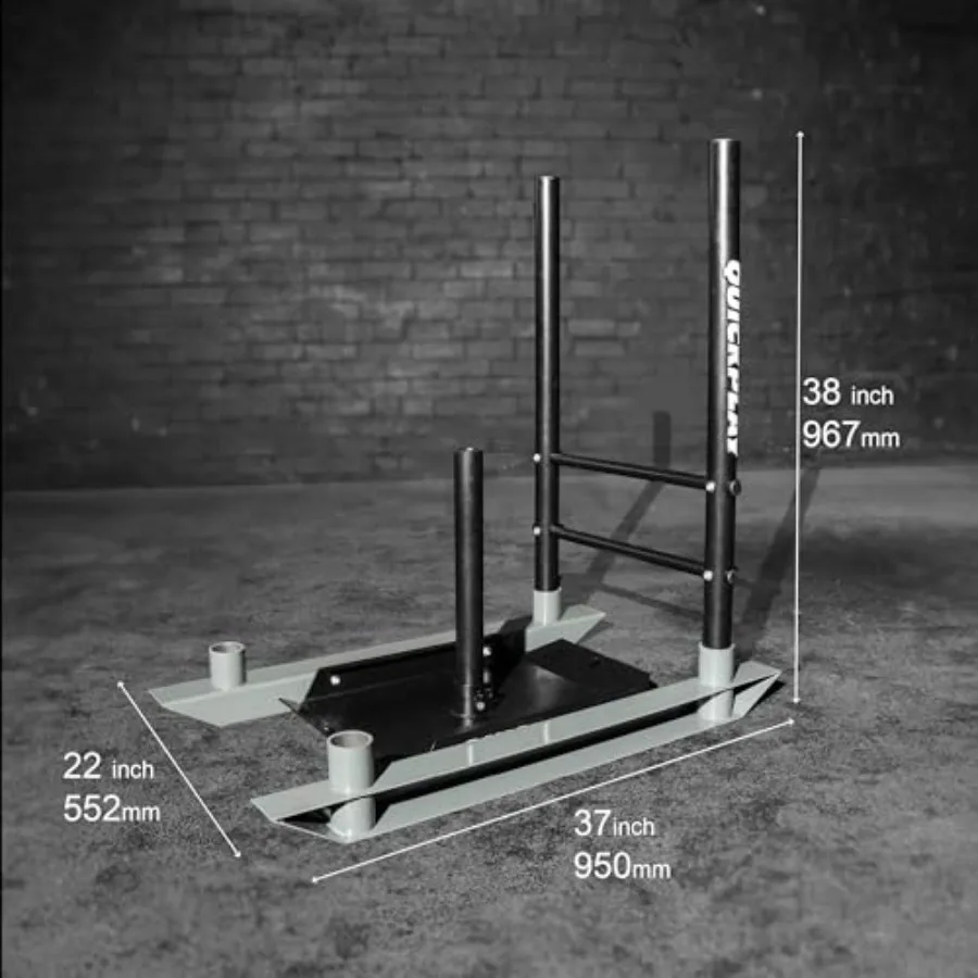 Slitta per Allenamento con Pesi (Push/Pull) o Solo Slitta da Trazione - Acciaio Resistente per Allenamento di Forza e Condizionamento, Sviluppo della Potenza Esplosiva