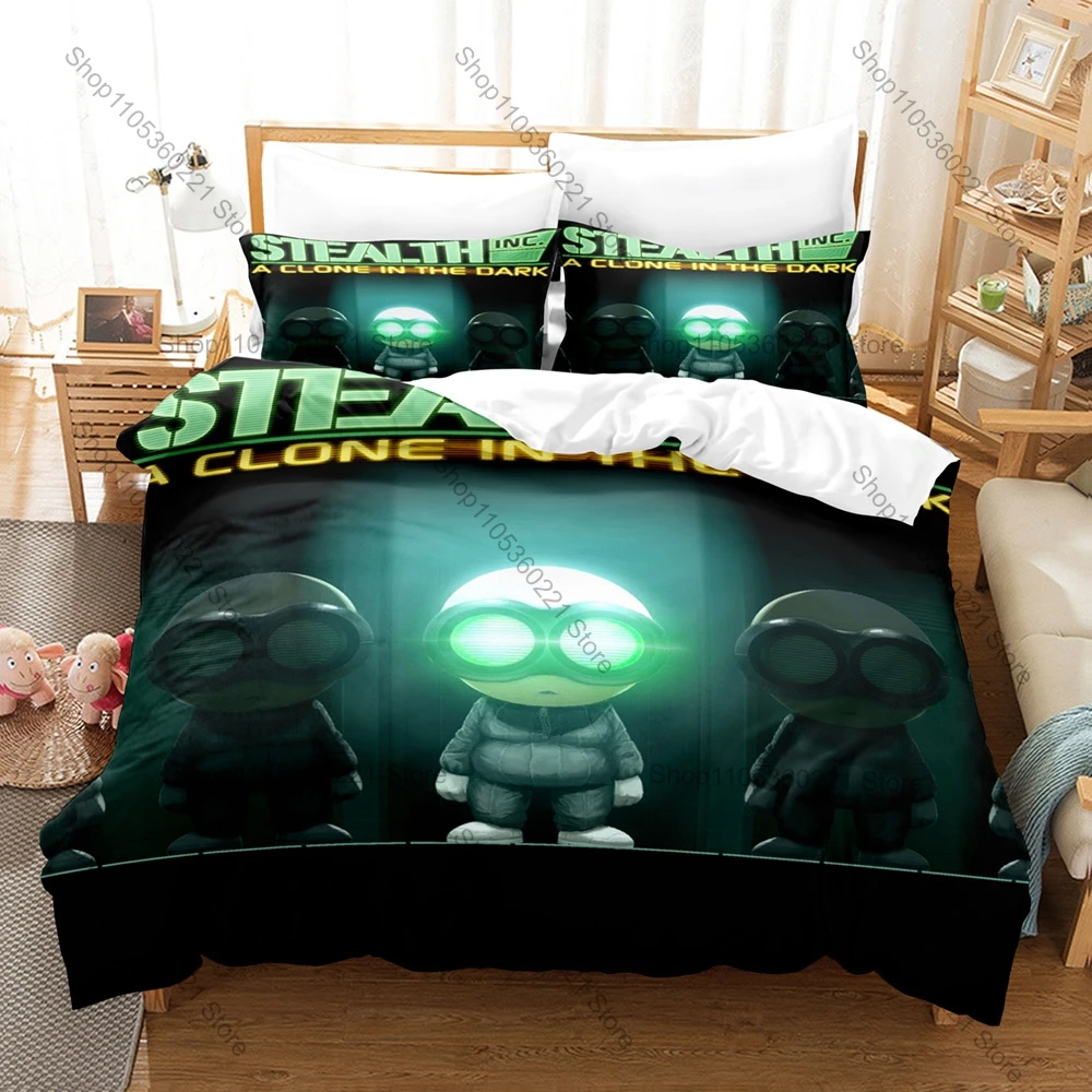 Stealth inc. 2 Bedding Set, Duvet Cover & 2 Pillowcases, Clone Spy Game Pattern Breathable Fabric All Season Use