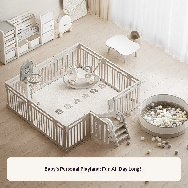 

Play Yard Portable Foldable Safety Gate Panel Play Mat Rainbow Indoor Home Nursery Easy Assembly Playpen for Baby Baby Playpen