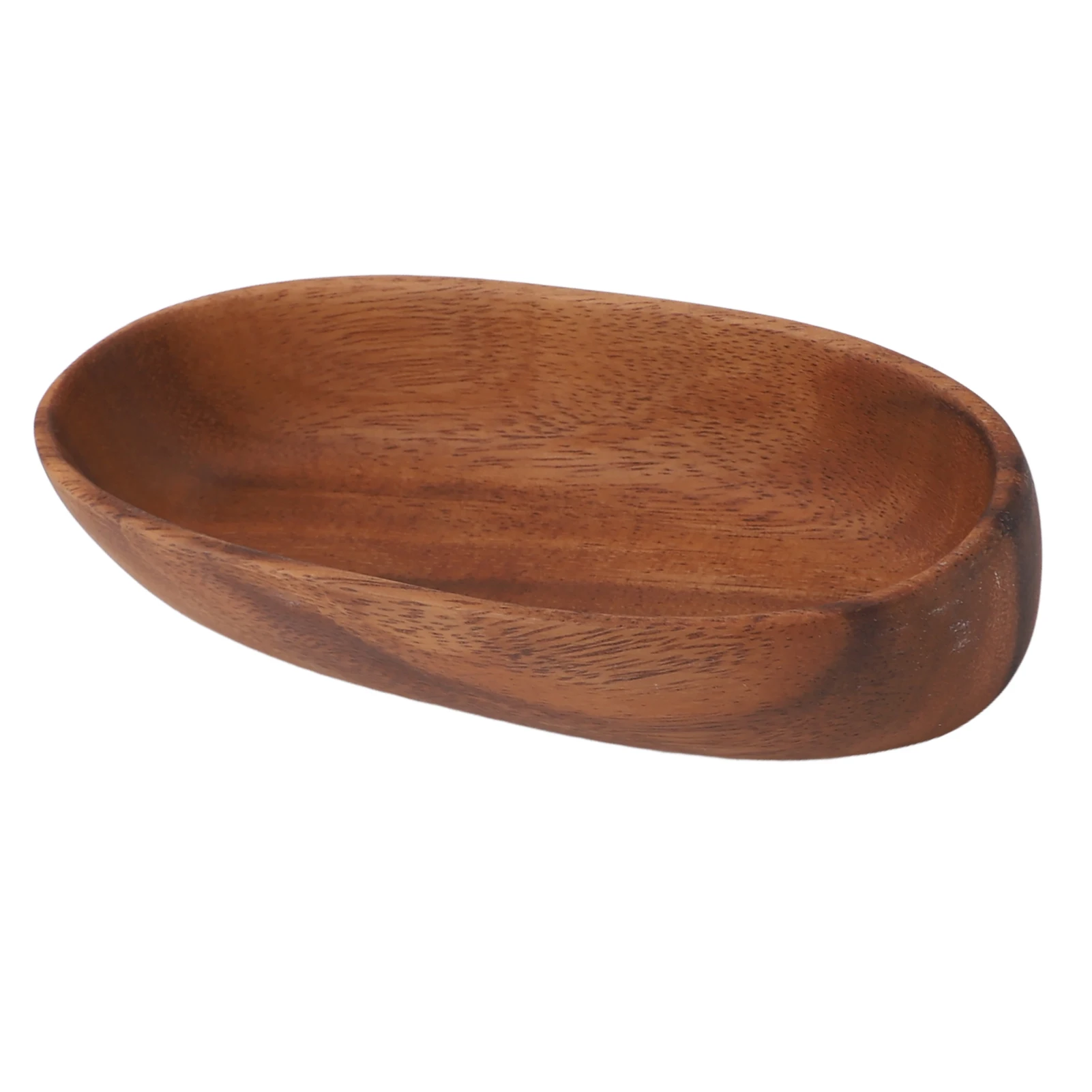 Wooden Salad Bowl Multipurpose Large Capacity Wooden Boat Shaped Serving Tray for Food Bread Fruits Snack Dessert