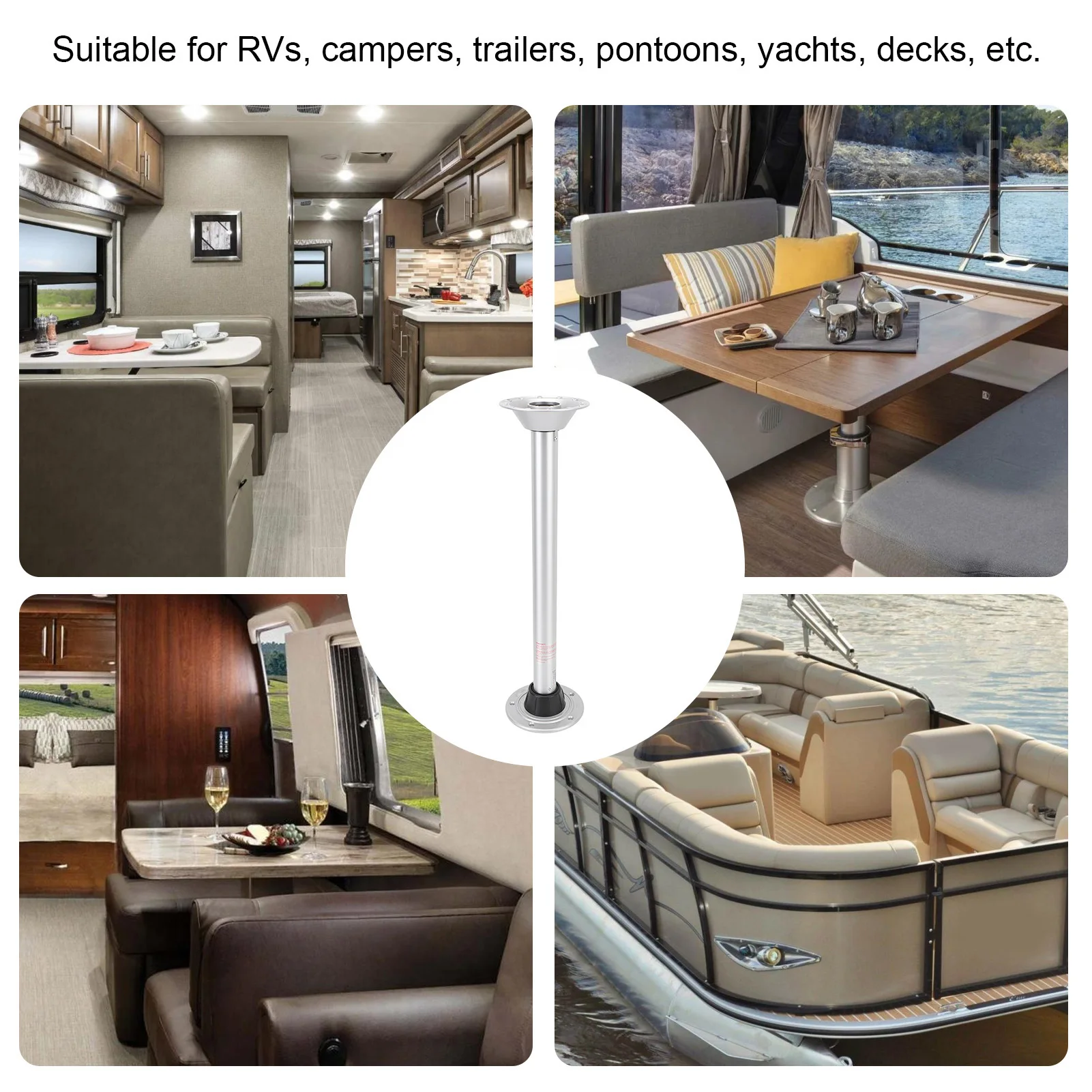 

Съемная подставка для ножек стола для автофургона, 650 мм, основание стола из анодированного алюминиевого сплава для прицепа, понтонного моста, яхты, подставка для ножек стола для автофургона