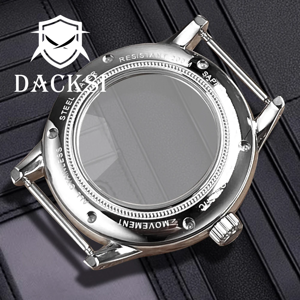 DACKSI Domed Sapphire Crystal 40mm Dive Watch Case Transparent Back 20bar Fit NH35 NH36 ETA2824 PT5000 Auto Movement Accessories