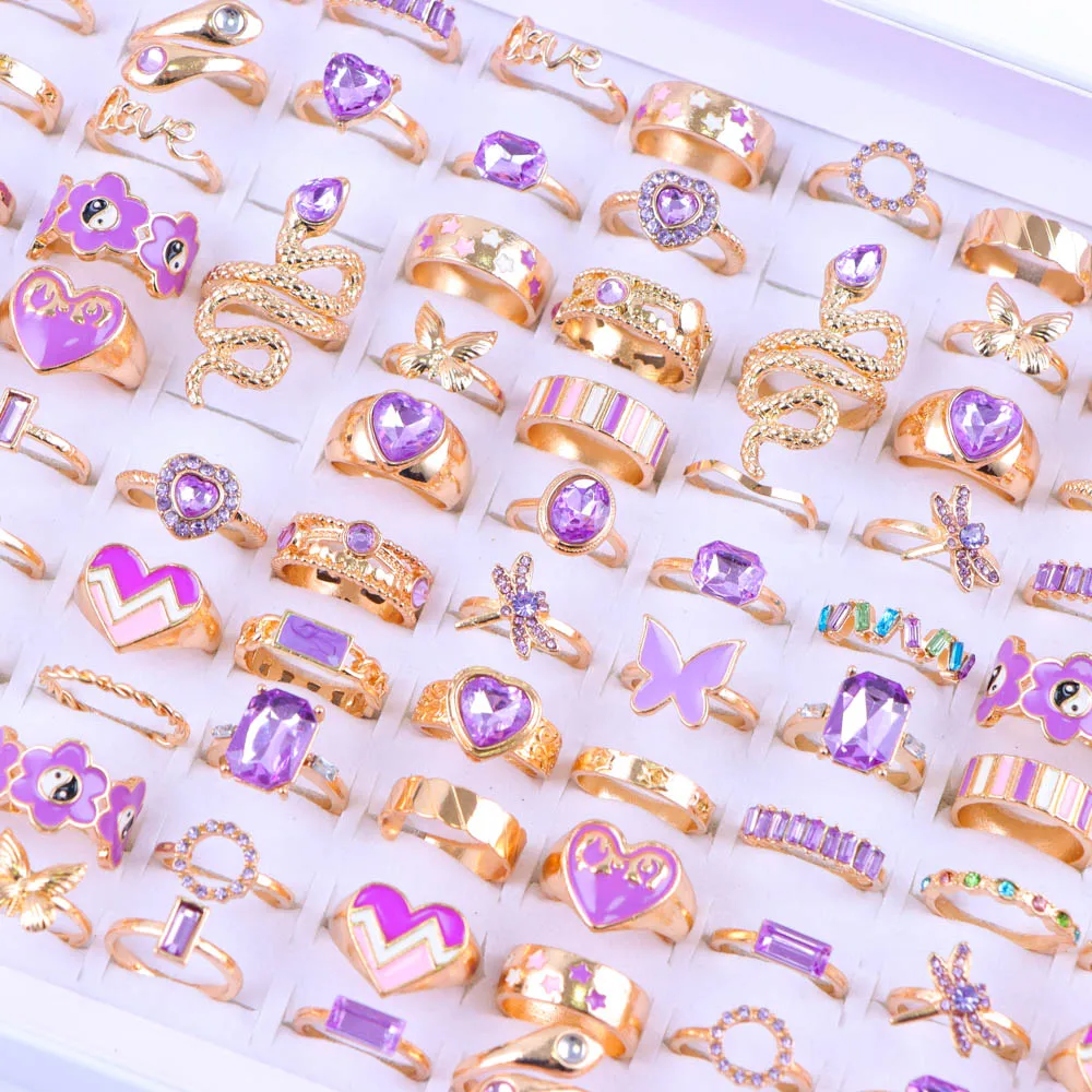 10/20/30/50/قطعة/الوحدة موضة أنيقة حلية البوهيمي حجر الراين نحت خواتم للنساء مزيج نمط مجوهرات هدايا الحفلات اكسسوارات #5