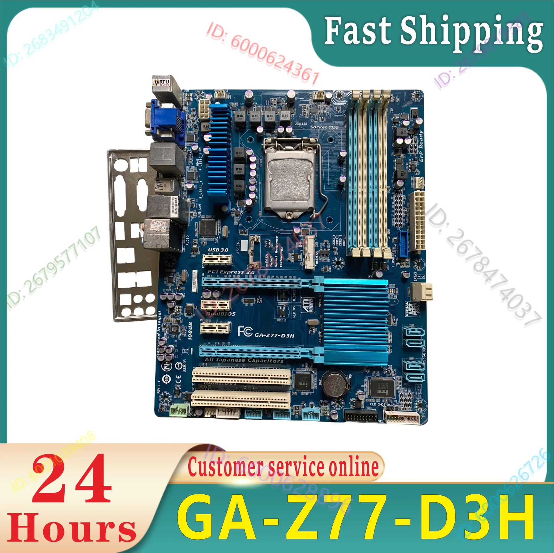 

Original GA-Z77-D3H 1155 DDR3 32GB ATX compatible with Intel Z77 overclocking desktop board SATA III USB3.0