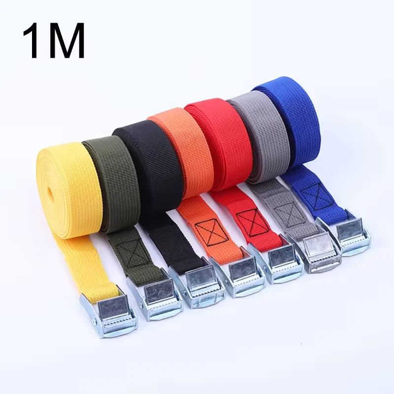 1 Meter Buckle Tie-Down Belt Cargo Straps for Car Motorcycle Bike With Metal Buckle Tow Rope Strong Ratchet Belt for Luggage Bag