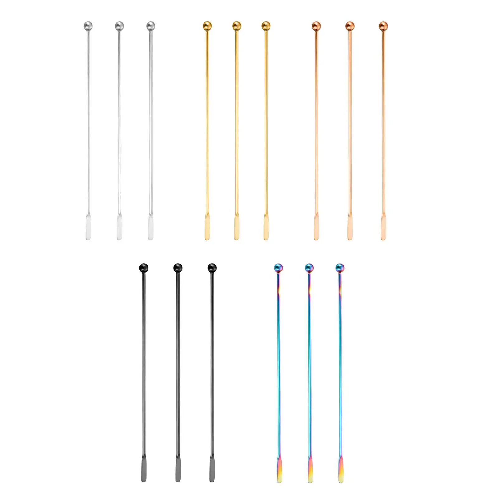 3Pcs Cocktail Stirrers Coffee Beverage Stir for Making Bar