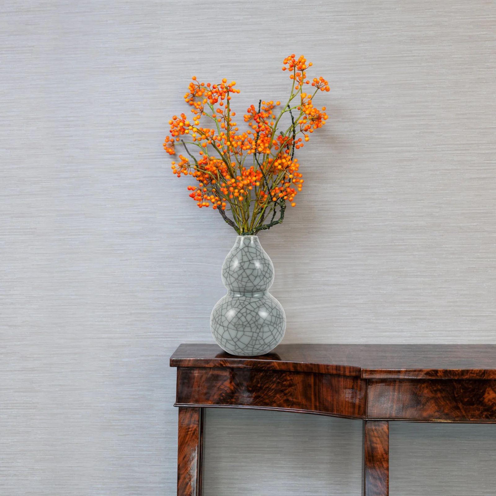 

Vintage Vase Flower Unique Gourd Shape Chinoiserie Home Decoration for Flowers Ceramic Floral