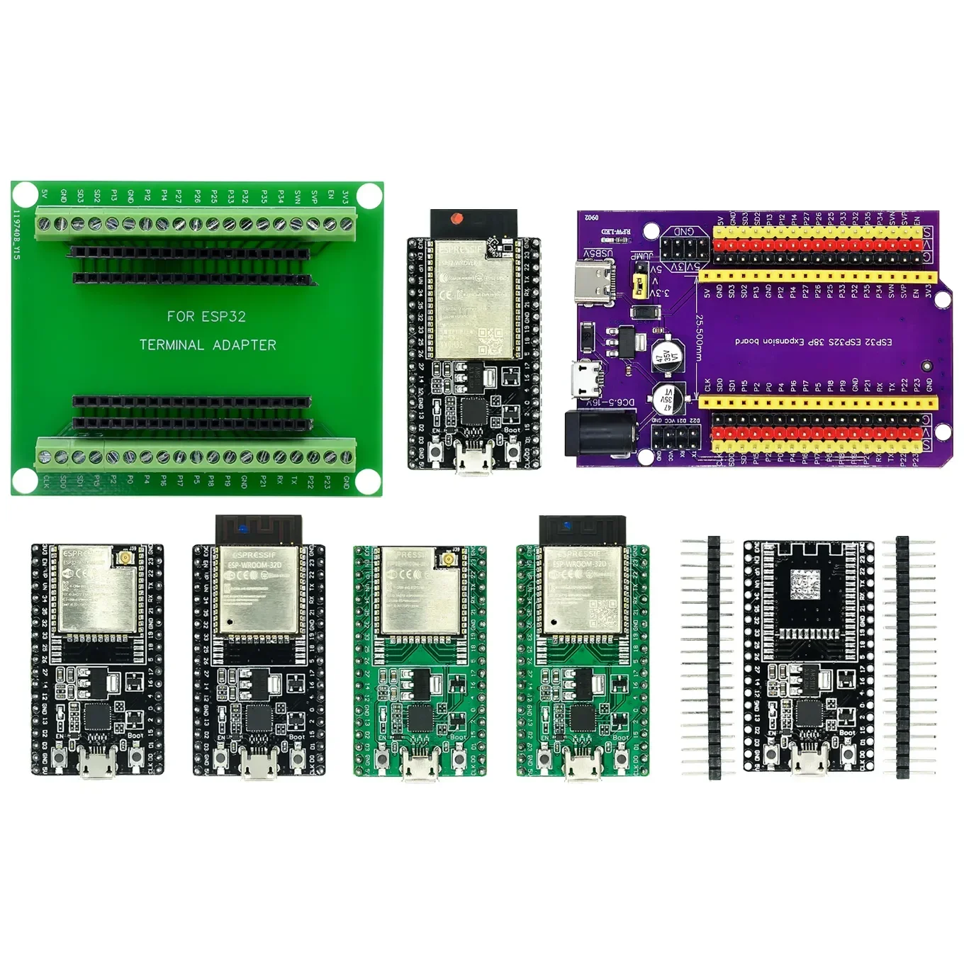 ESP32-DevKitC core board ESP32 development board ESP32-WROOM-32D ESP32-WROOM-32U WROVER module ESP32 38PIN Expansion board