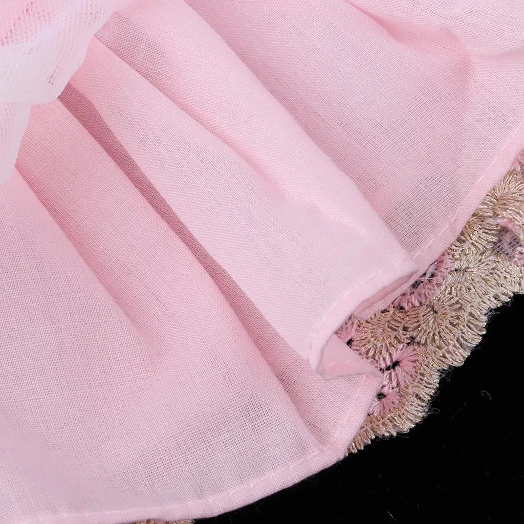 

16inch Dolls Accessories Lace Dress Set Pink White Handmade Underpants for 40cm Salon Dolls Girl Collection