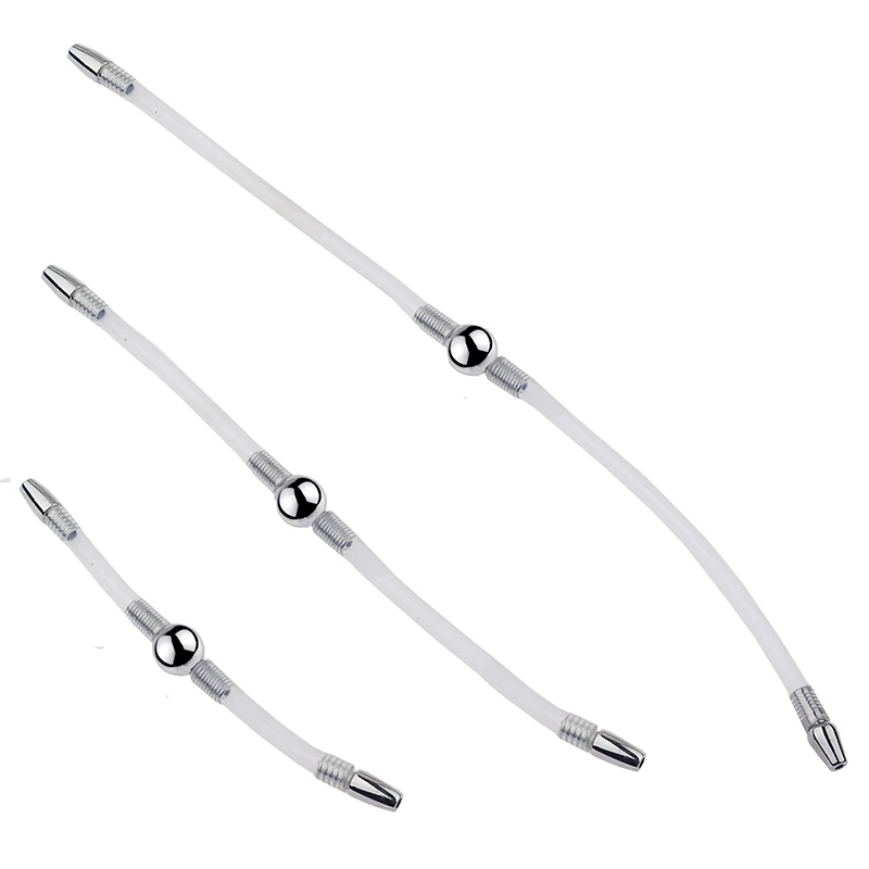 Dual Urethral Tube Dilation Male Gay Cateter Uretral Masculino Eyaculador Catheter Sex Toys for Man Penis Sound Plug Stimulator