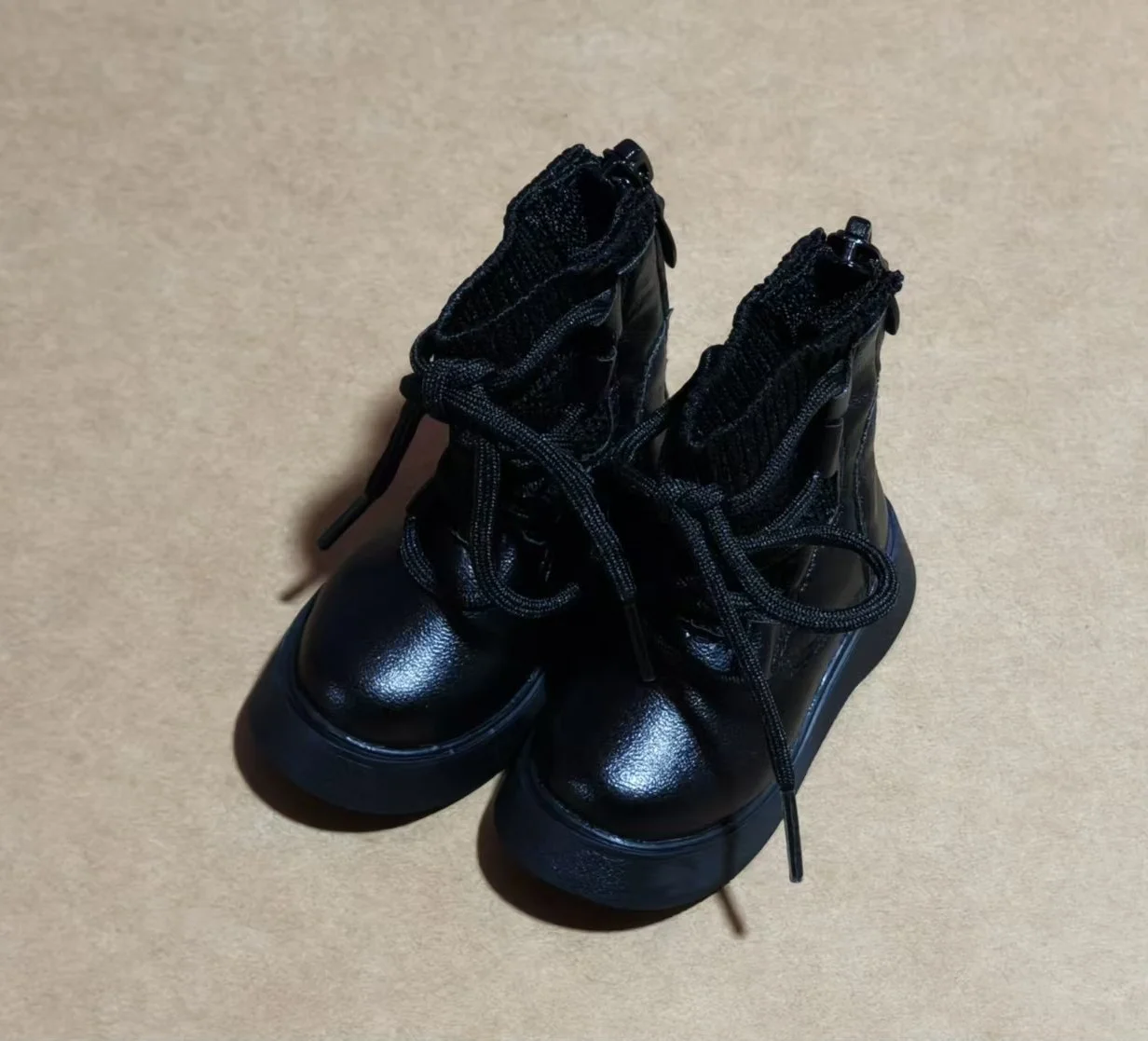 

BJD/SD Doll Shoe Toys 1/4 1/6 Round Toe Thick-soled Knit Elegant Lace-up Small Short Leather Ankle Boots Gifts Doll Accessories