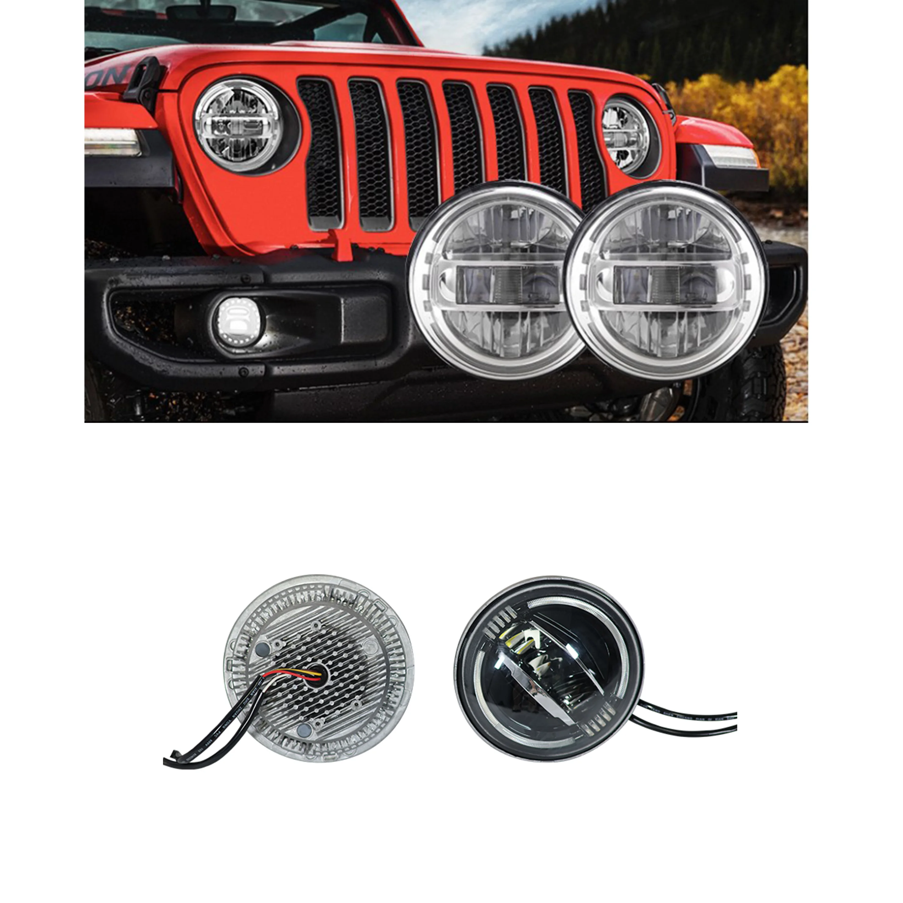 Hot Sale LED Headlights Car Offroad 4x4 Auto Accessories for Jeep Wrangler JK Auto Body Systems 2018+