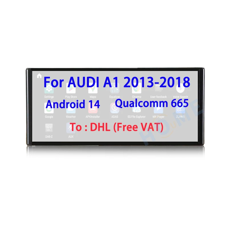 

12,5-дюймовый мультимедийный видеоплеер Qualcomm 665 Android 14 8+128 ГБ для Audi A1 2013-2018 с GPS-навигацией и Apple CarPlay