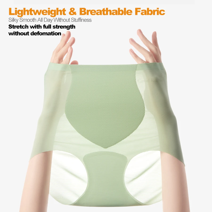 Gentle.Bear Ice Silk Underwear Women Seamless High Waist Panties 4XL Plus Size Breathable Ladies Briefs Elastic Sofe ingerie