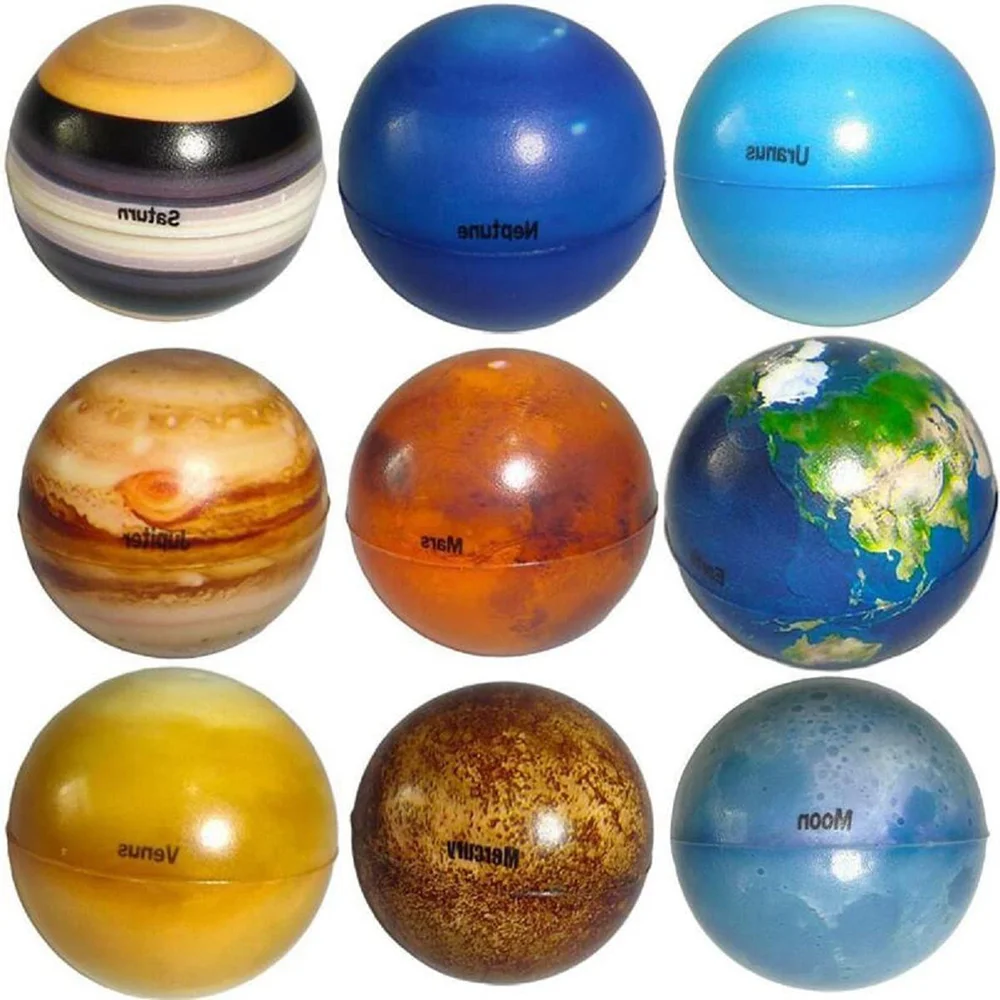 

10 Pcs Solar System Toy Planet Model Children's Early Education Educational Toy Ball Space Party Gifts Decompression Ball