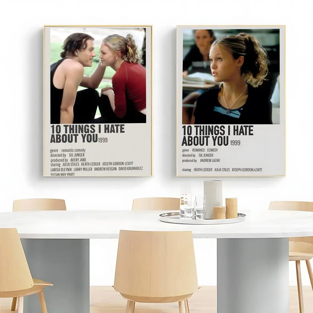 Classic American Movie 10 T-Things I Hate About You Poster Wall Art Print Poster Decorative Mural Home Decor Gift Unframed