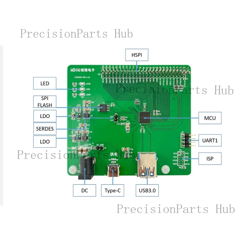 Original Genuine CH569W QFN-68 32-bit RISC Microcontroller MCU Microcontroller Chip peed Interface MCU Gigabit Ethernet PHY HSPI