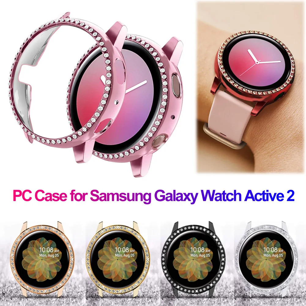 

Diamonds Case for Samsung Galaxy Watch Active 2 40mm 44mm Bumper Anti-scratch Protector HD Full Coverage Screen Protection Case.