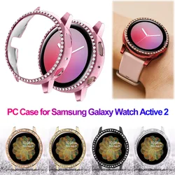 Bling Case for Samsung Galaxy Watch Active 2 40mm 44mm, Crystal Rhinestone Shiny with Tempered Glass Protective.