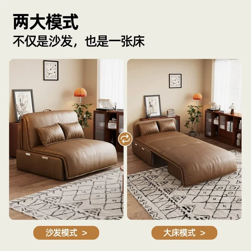 Intelligent electric voice remote control sofa bed, bedroom and living room multi-function foldable