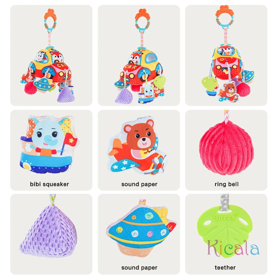 Passeggino Appeso Giocattoli Auto Appeso Campanelli Eolici Lenitivo Letto Appeso Campane Giocattoli Seggiolino di Sicurezza 0-6-12 Mesi Passeggino Giocattoli