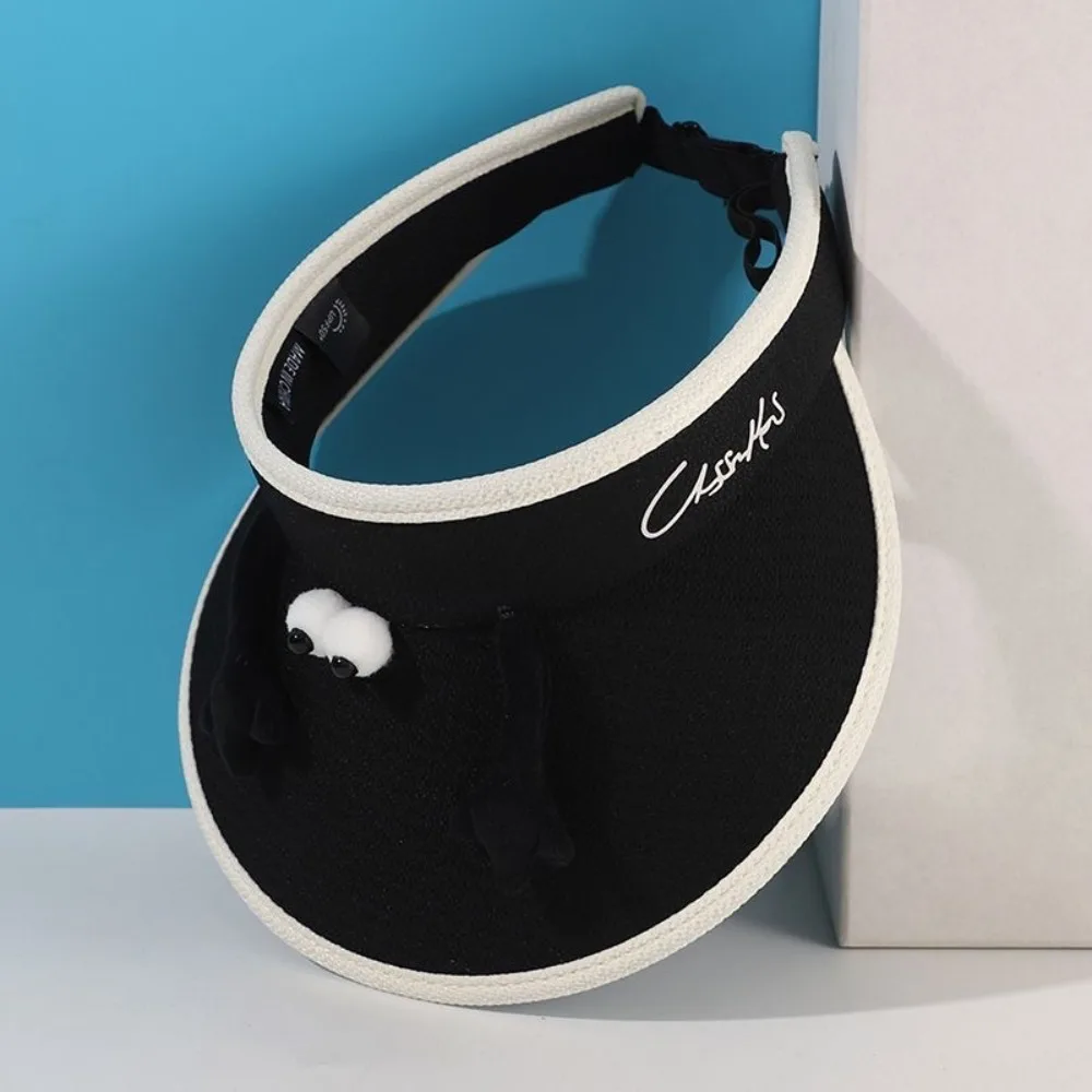 

New Empty Top Kids Straw Caps Anti-UV Adjustable Sun Protection Hat Cartoon Breathable Beach Hat Outdoor