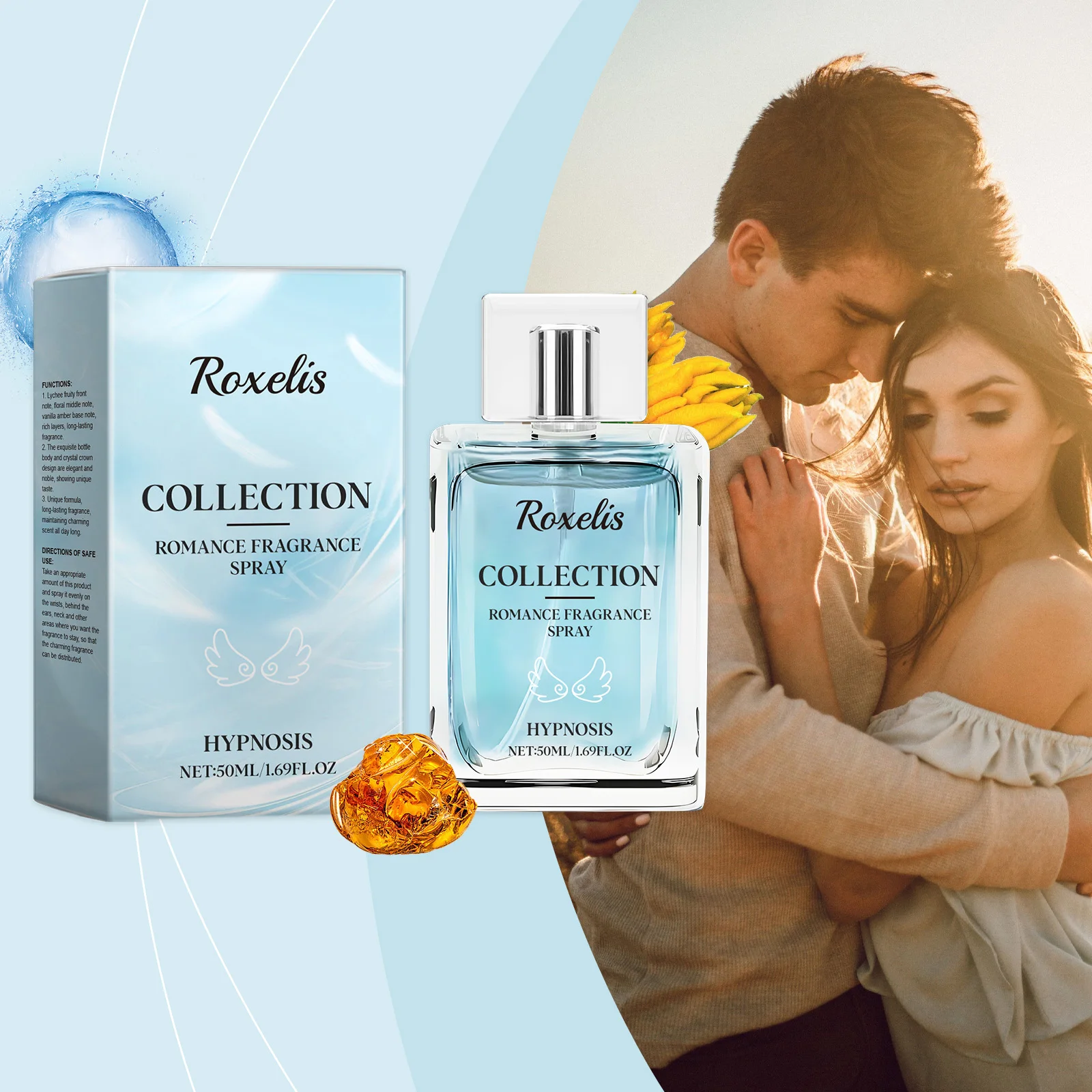 

Roxelis Cupid Cologne - Natural Fresh Long-Lasting Skin-Friendly Classic Daily Perfume for Men Charm Rich Atmosphere for Dating