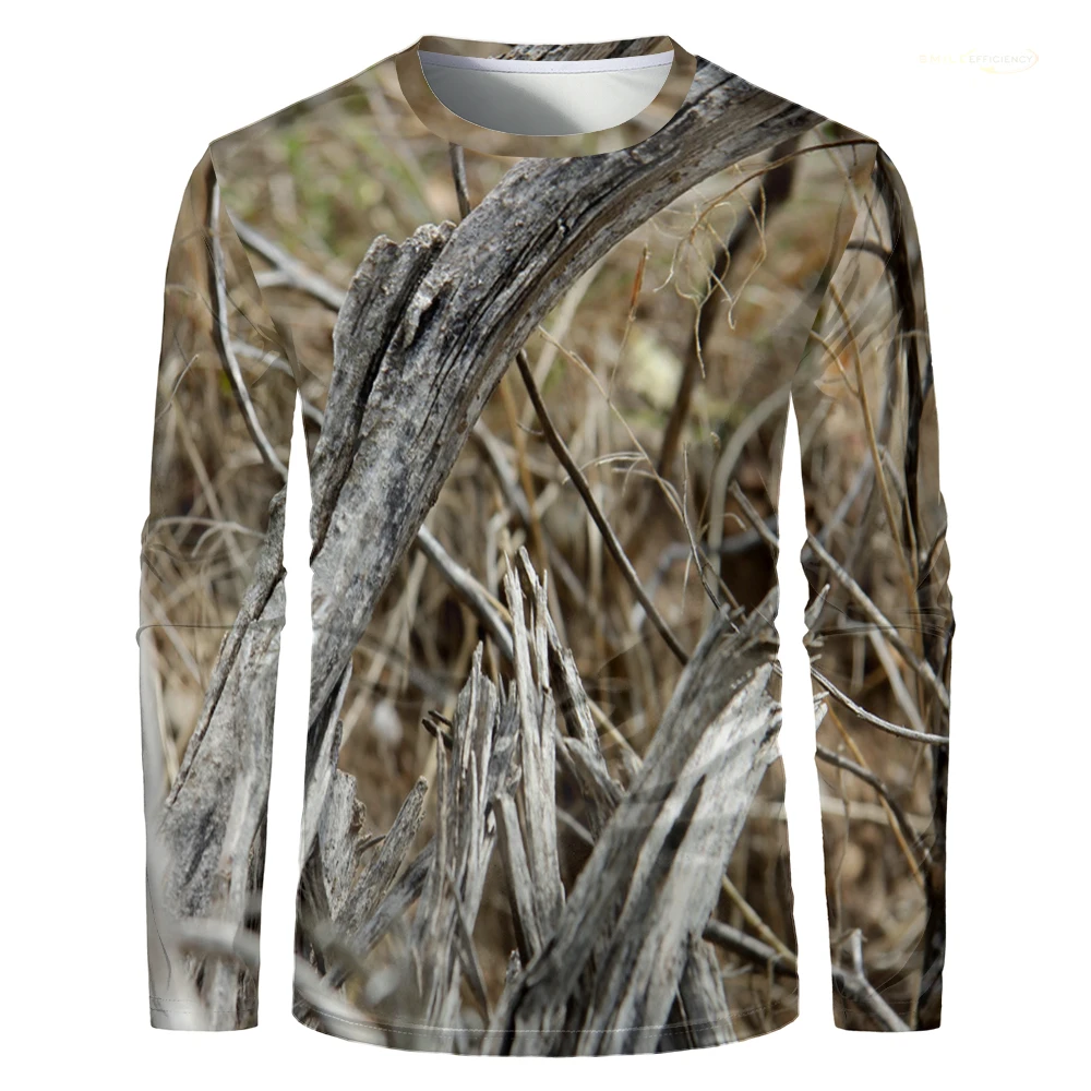 Camouflage Hunting Long Sleeve Men T-shirt Outdoor Sports Tactical Training Clothes Tee Hiking Fishing Camping Quick Drying Tops