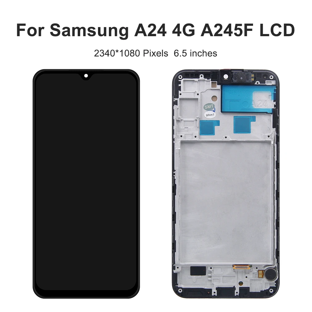 A24 4G TFT Screen Assembly for Samsung Galaxy A24 4G A245F A245F/DS Lcd Display Digital Touch Screen with Frame Replacement