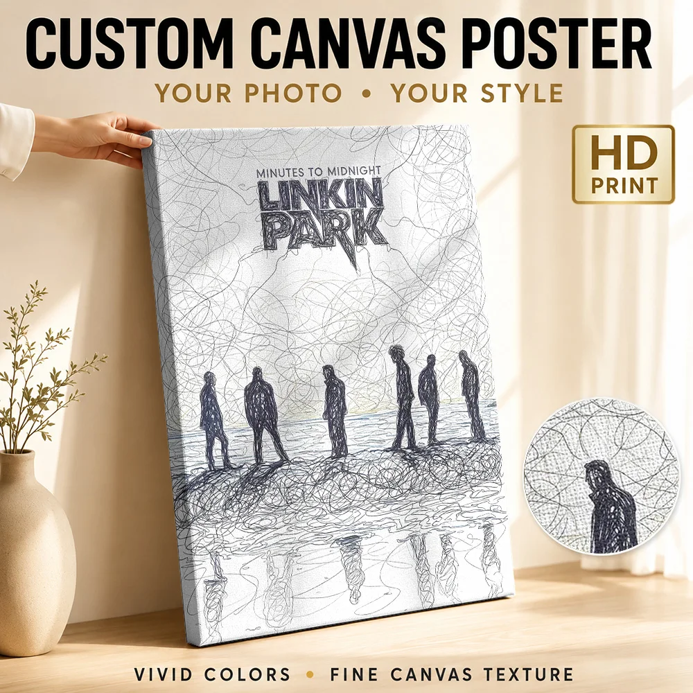 Linkin Park Minutes To Midnight Album Canvas Poster Personalized Photo Geometric Color Blocking Wall Art For Creative Studio