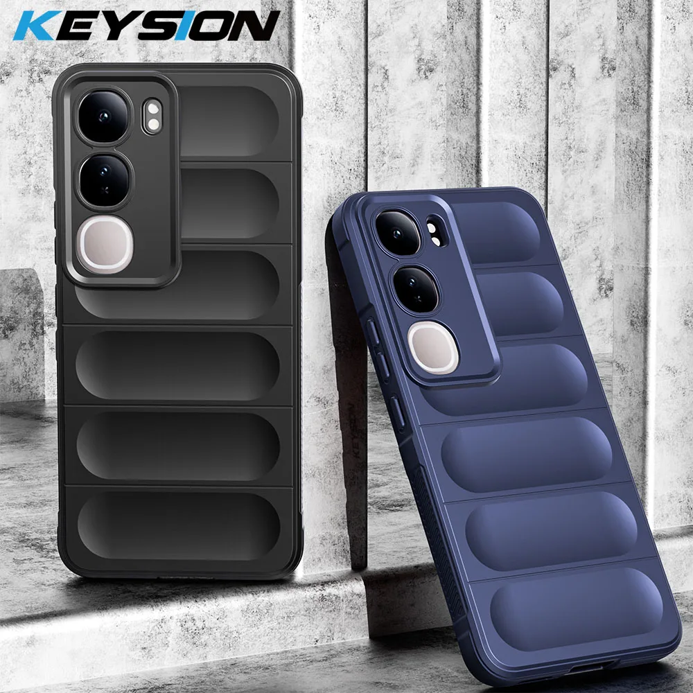 KEYSION Shockproof Matte Case for VIVO V40 SE 80W V40 Lite Anti-skid Soft Silicone Phone Back Cover for VIVO Y19S Y200 5G