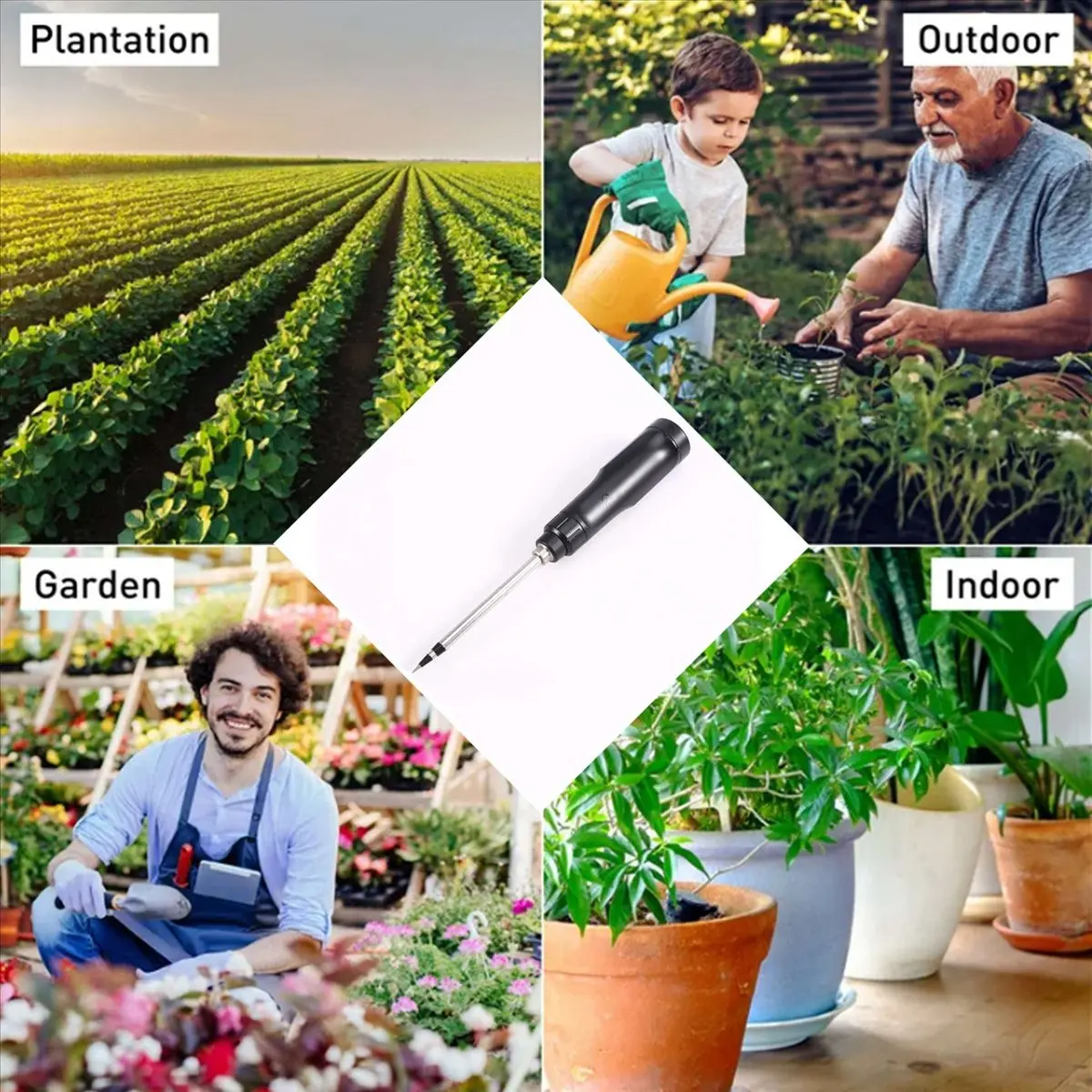 Top LCD Digital Soil Tester 0.00-10.00mS/cm Soil EC Meter Handheld EC/TEMP 2-in-1 Soil Detector ATC Temp Detection