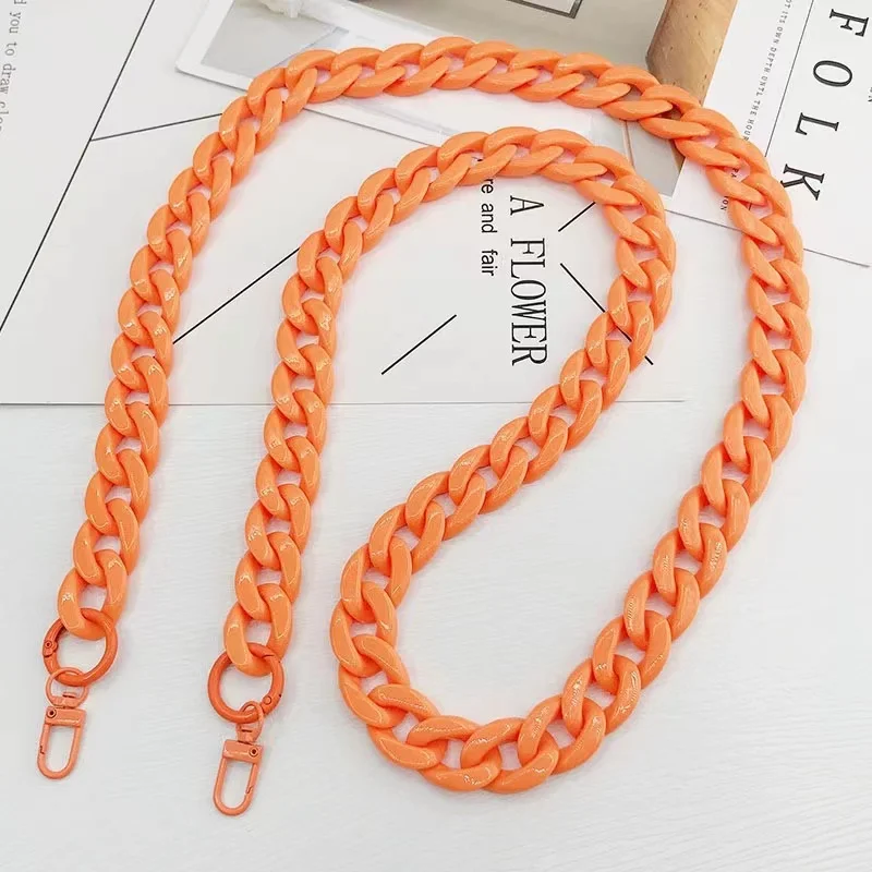 120cm Fashion Woman Handbag Accessory Chain 8 colors Resin Chain Luxury Frosted Strap Clutch Shoulder Purse Chain For Phone Case