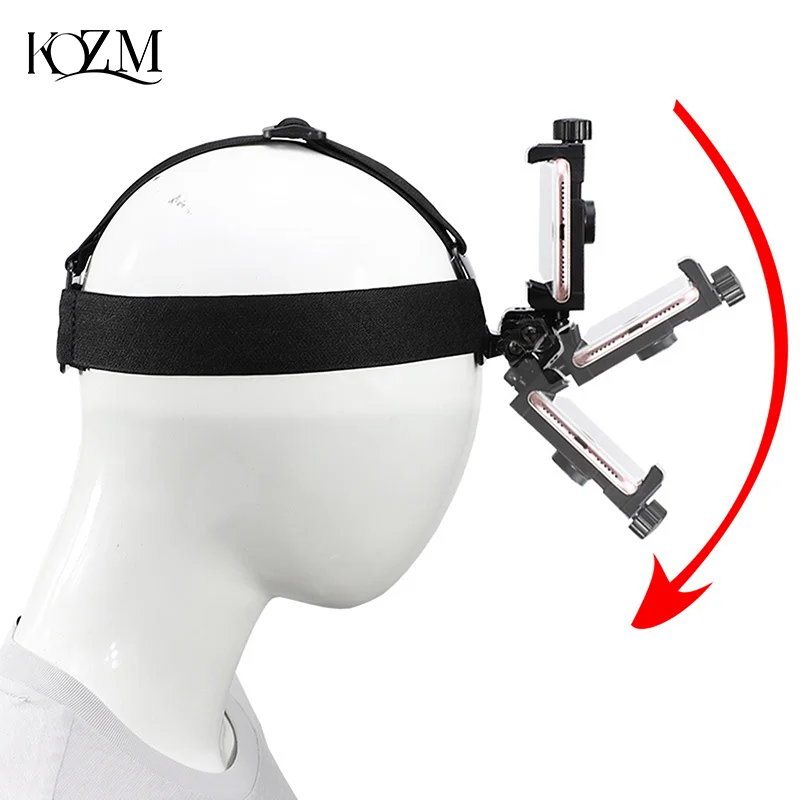 Support de bandeau monté sur la tête, support de téléphone portable réglable pour diffusion en direct, Perspective de première personne, support fixe, cadeau