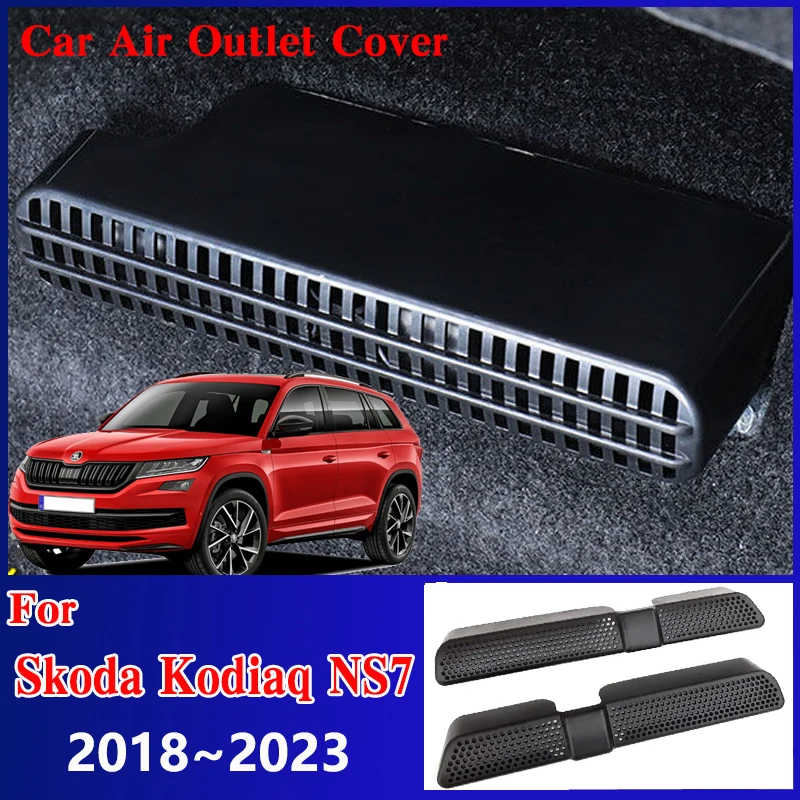 For Skoda Kodiaq NS7 2022 Accesories 2018~2023 Car Air Outlet Cover Unders Anti-Clogging Anti-Dust Seat Dust Decoration Stickers