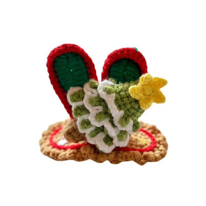 Stylish Christmas Hair Clip Eye Catching Design Hair Clip Hairpin Festive Knitted Hair Accessory for Children Christmas