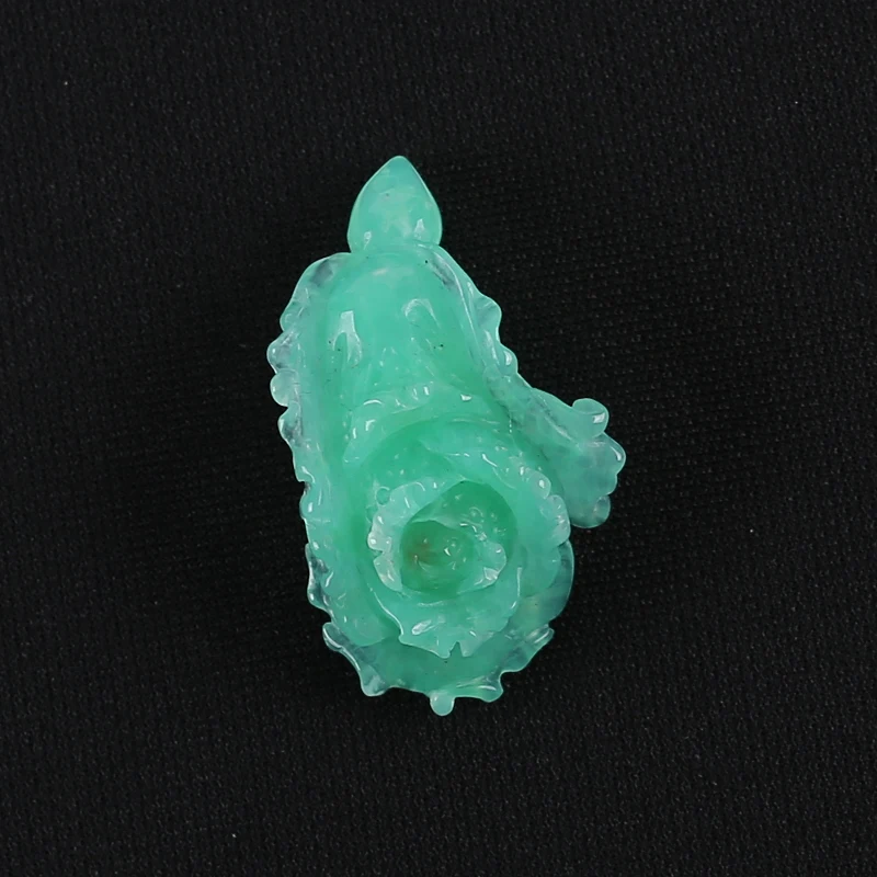 Exquisite Vegetable Pendant Natural Stone Chrysoprase Carved Chinese Cabbage Pendant DIY Jewelry Making 39x24x13mm 8g