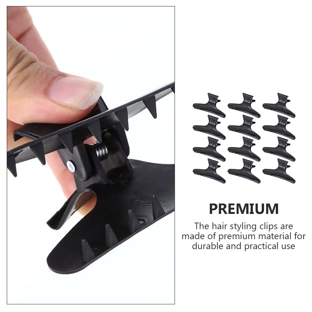 

12Pcs Butterfly Hairdressing Clips Firm Grip Hair Fixing Clips Salon Use Plastic Hair Styling Accessory Home Use