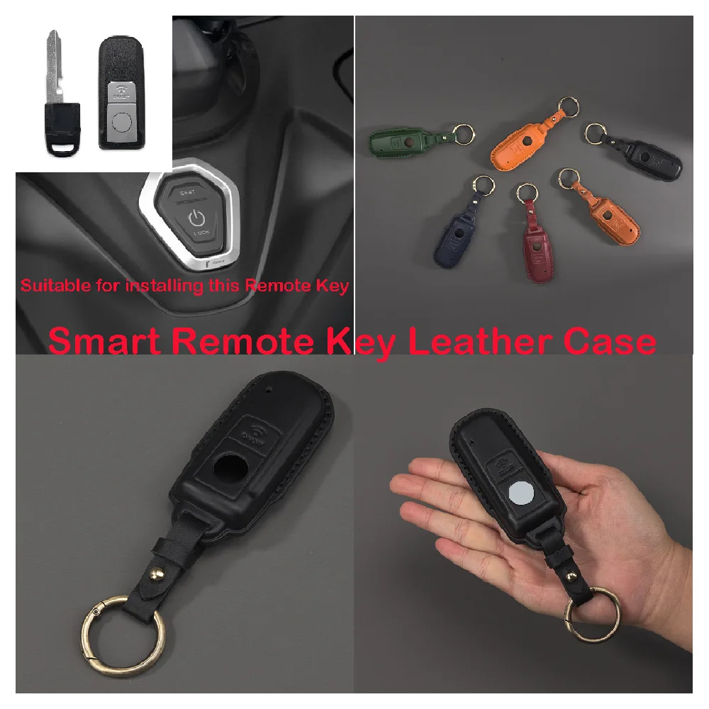 

Fits for Yamaha TMAX 560 TECH MAX 530 DX SX ABS XP560 XP530 2017-2025 Motorcycle Keyless Ride Smart Remote Key Leather Case