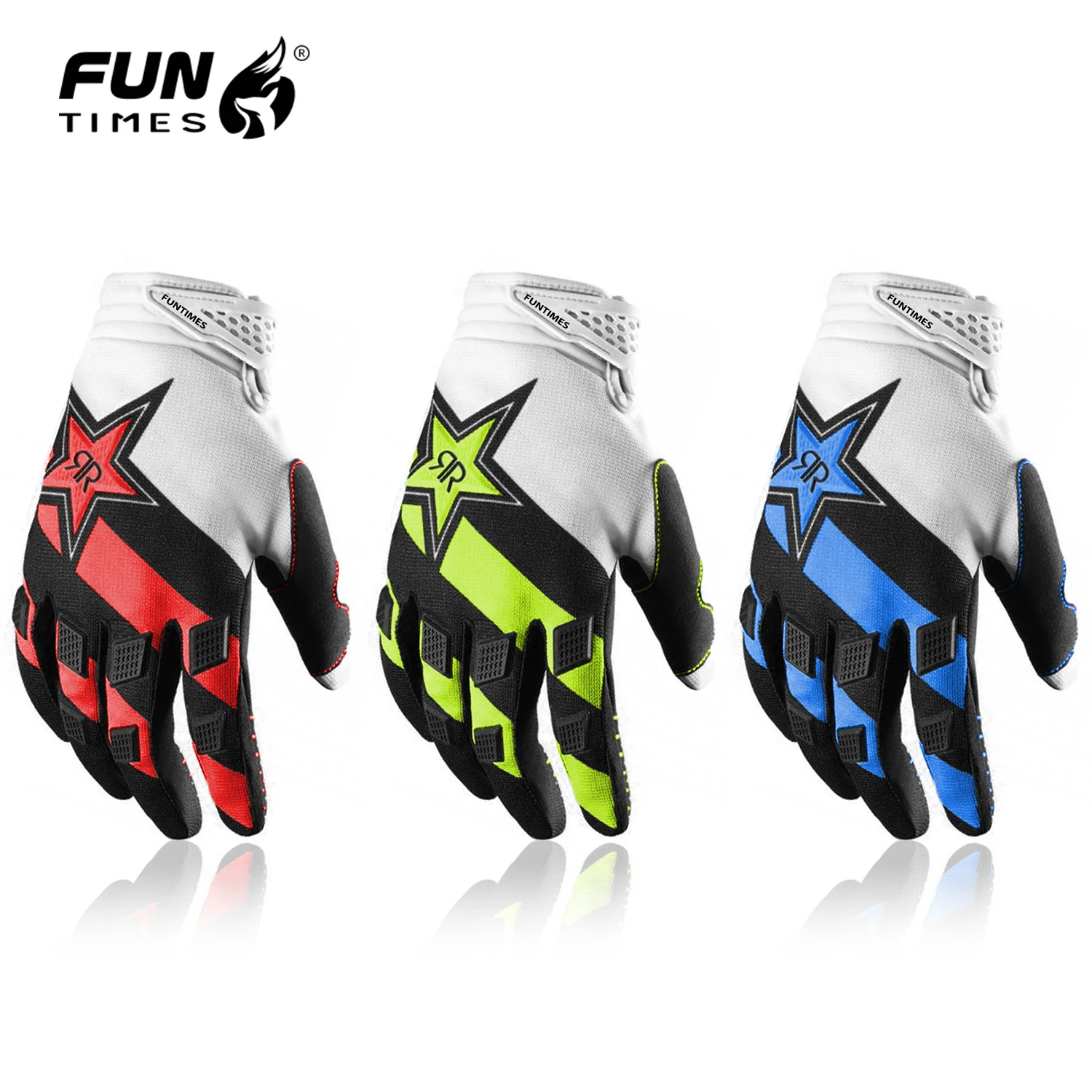 New three color men\'s motorcycle gloves, bicycle full finger off-road motorcycle protective gloves