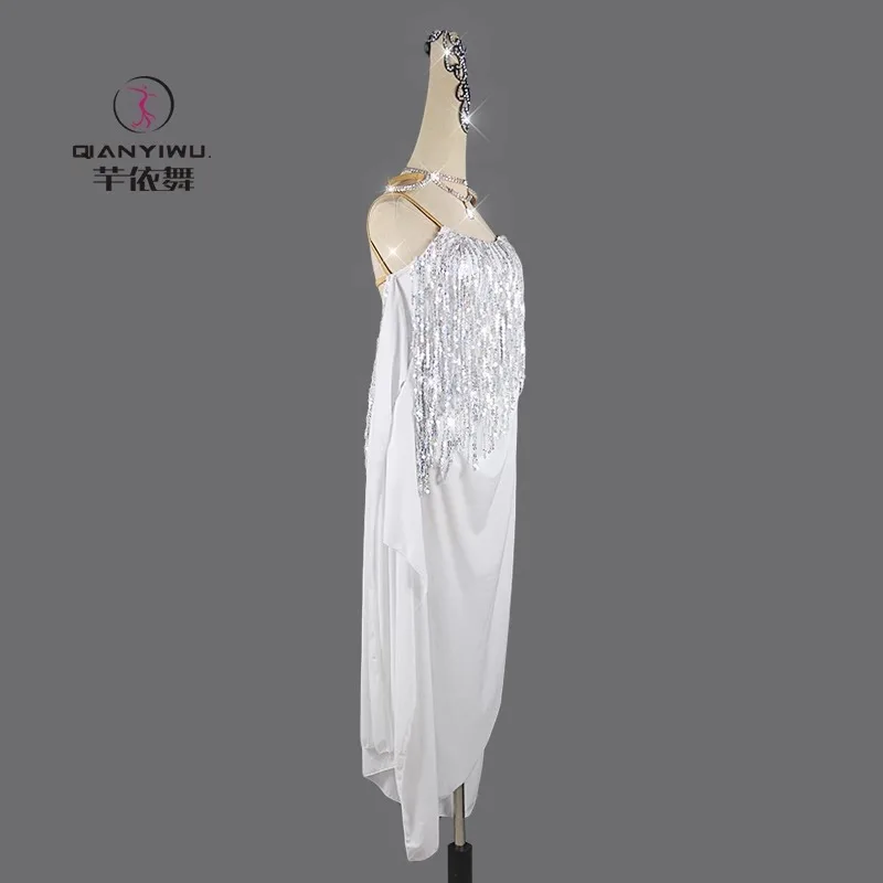 Dress For Dancing Sports Costume Women Latin Practice Dancewear Party Skirt Line Suit Competition Girl Stage Clothes Female Prom
