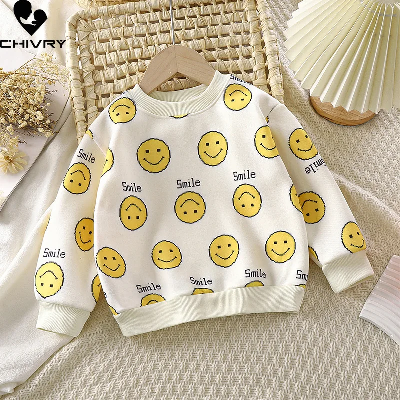 Neue Herbst Winter Kinder verdicken Pullover Baby Jungen Mädchen Rundhals Pullover Cartoon Erdbeere gestrickt warme Pullover Pullover Tops