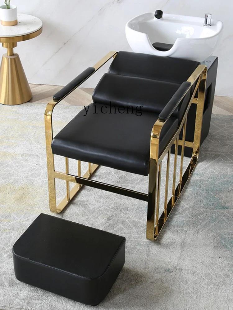 Zc Lying Half Ceramic Basin Shampoo Chair Beauty Salon Hair Salon Flushing Bed Can Be Equipped with Water Heater