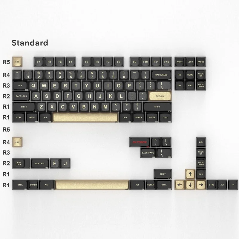 GATERON 112 keys Standard Version Customized Height Premium Double Anodized Aluminum CNC Ergonomic Mechanical Keyboard Keycaps